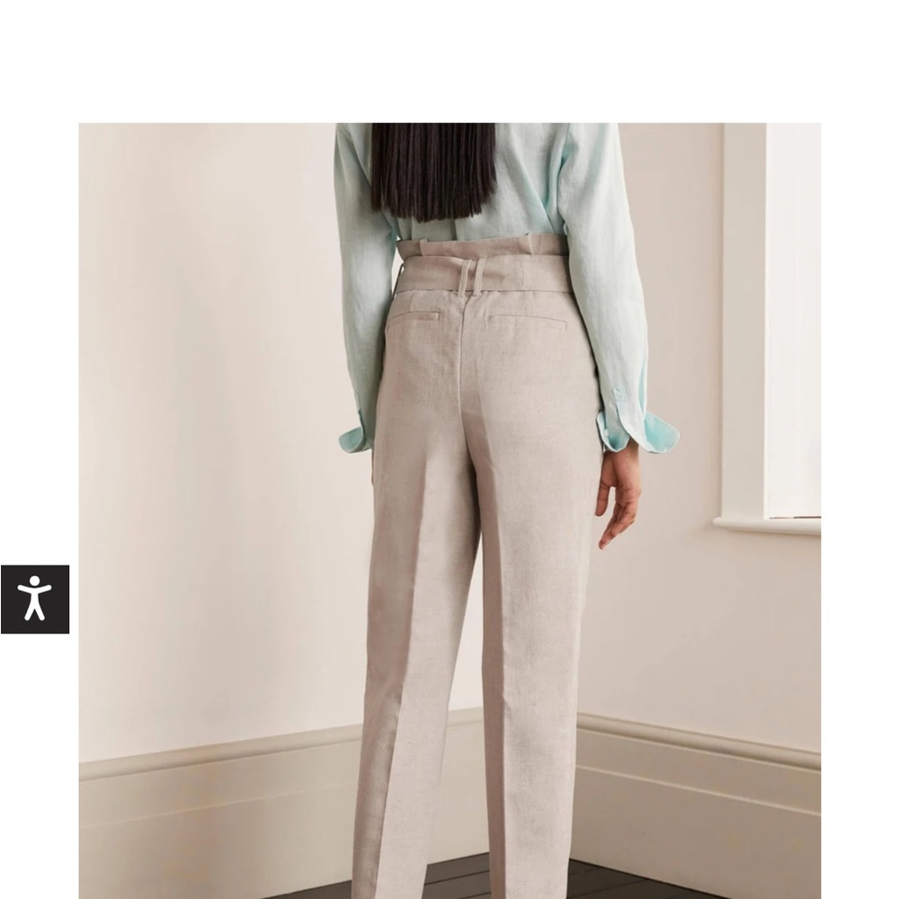 Boden Ludgate Paperbag Trouser Pants Ecru - Picture 2 of 8